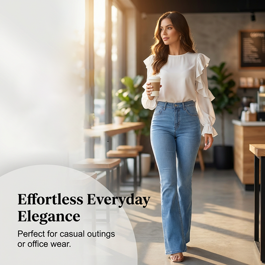 ⏰ Now only 50% Off!🔥Women's High-Waist Stretch Flare Jeans